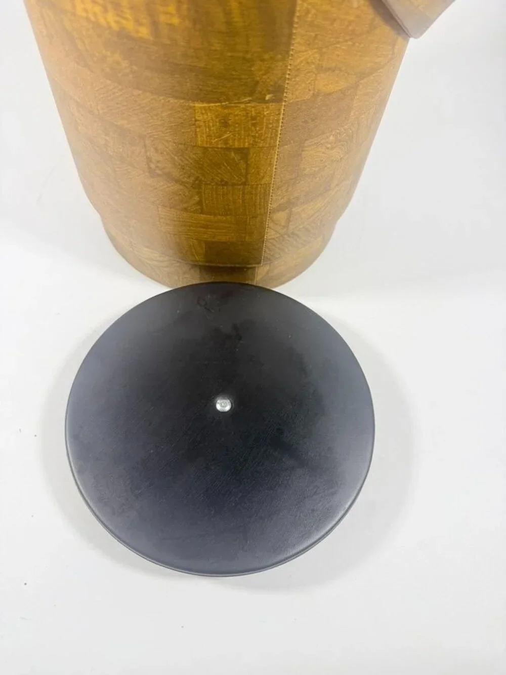 Large Ice Bucket Faux Wood Grain Vintage Mid Century Retro Elmar Products Handle